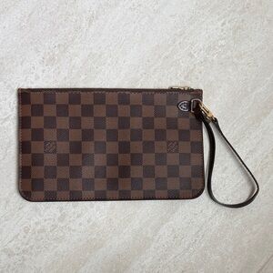 Checkered Brown Wristlet Clutch